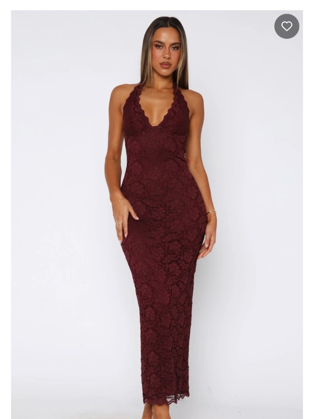 White Fox Botique Burgundy Lace Dress